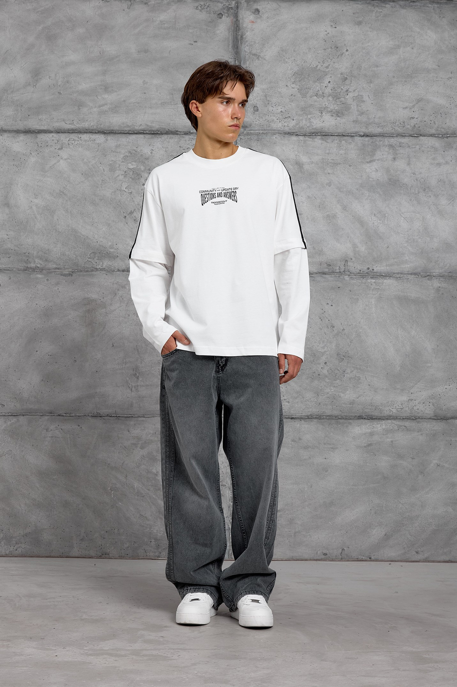 Beyaz ARKA 11 BASKI SWEATSHIRT