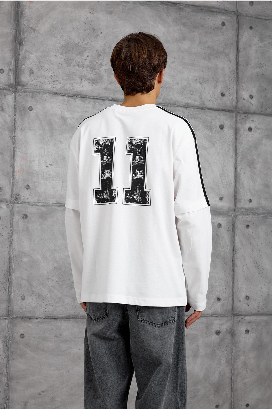 Beyaz ARKA 11 BASKI SWEATSHIRT