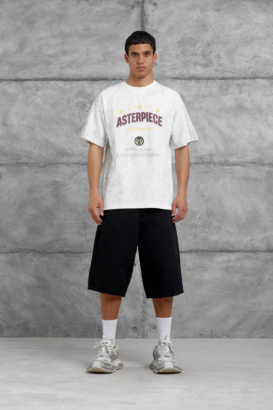 Beyaz Asterpiece Yazılı Oversize Tshirt