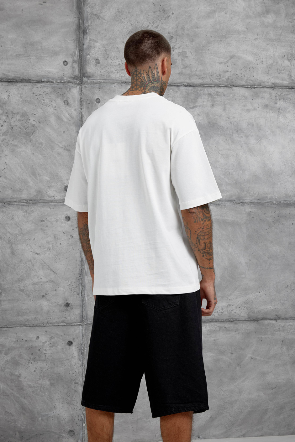 Beyaz Aver Yazılı Oversize Tshirt