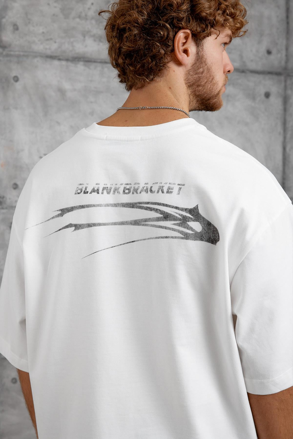 Beyaz BBB BASKI OVERSIZE TSHIRT