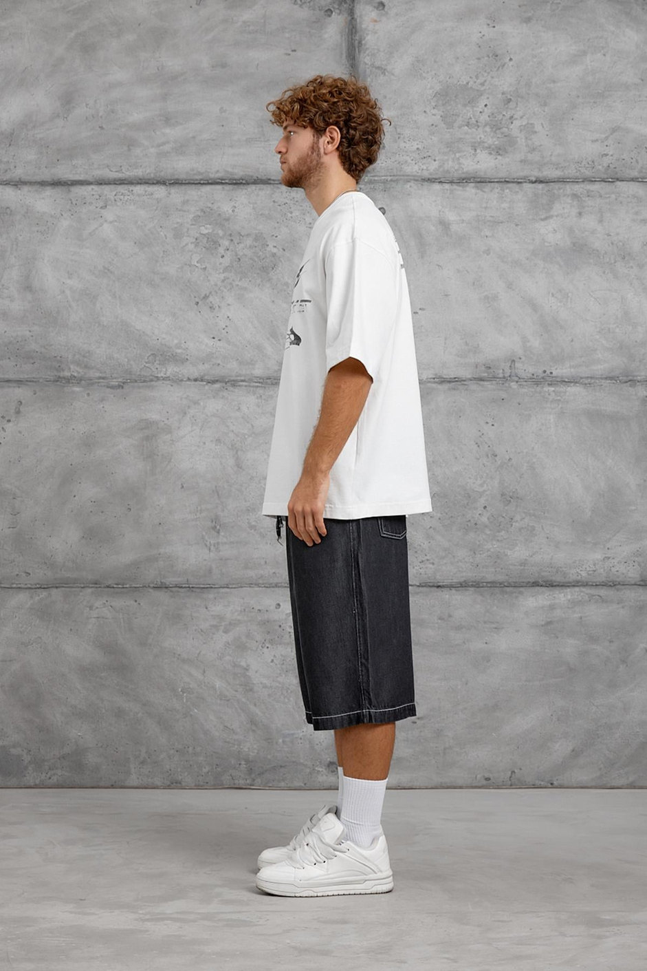Beyaz BBB BASKI OVERSIZE TSHIRT