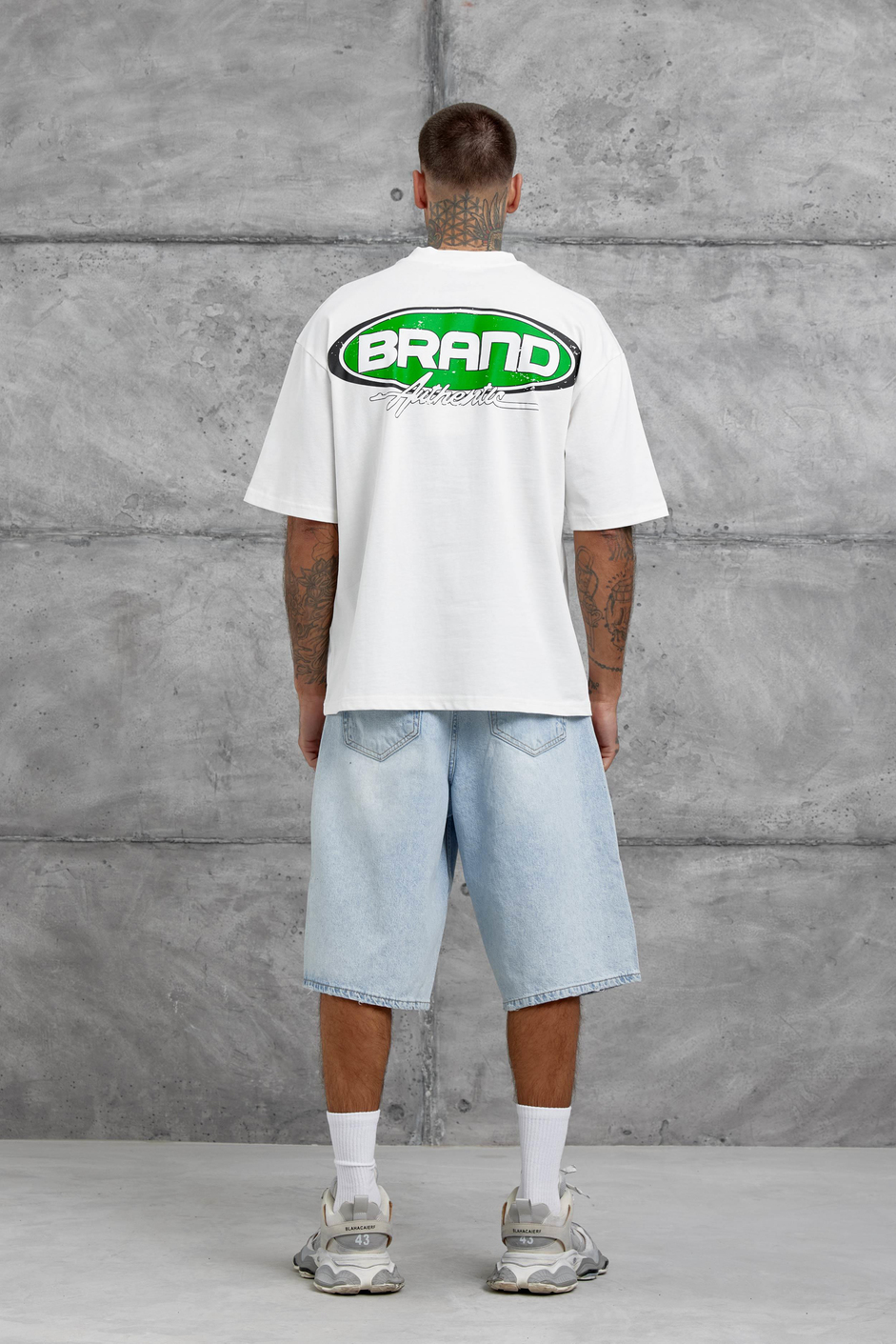 Beyaz Brand Authentic Yazılı Oversize Tshirt