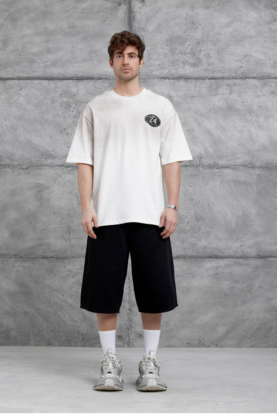 Beyaz Canfield Card Yazılı Oversize Tshirt