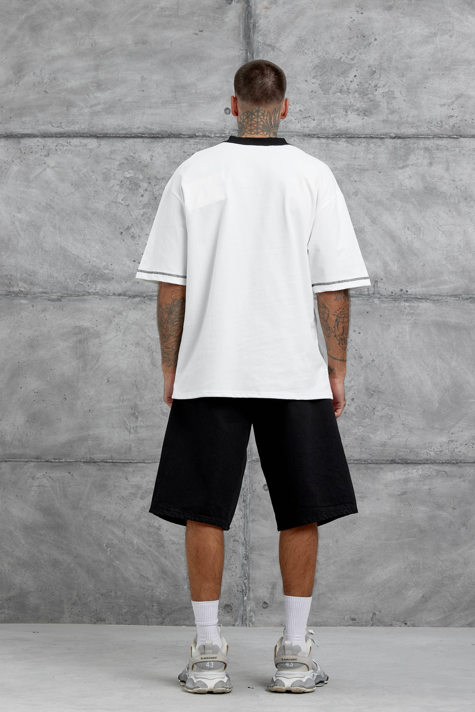 Beyaz Dont Cry Baskılı Oversize Tshirt