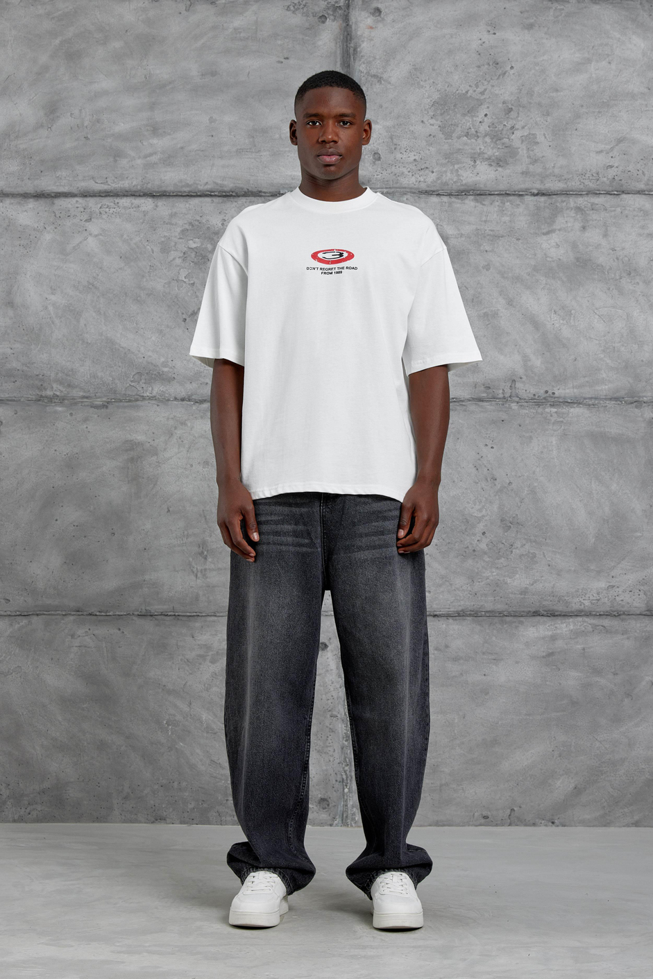 Beyaz Dont Regret The Road Oversize Tshirt