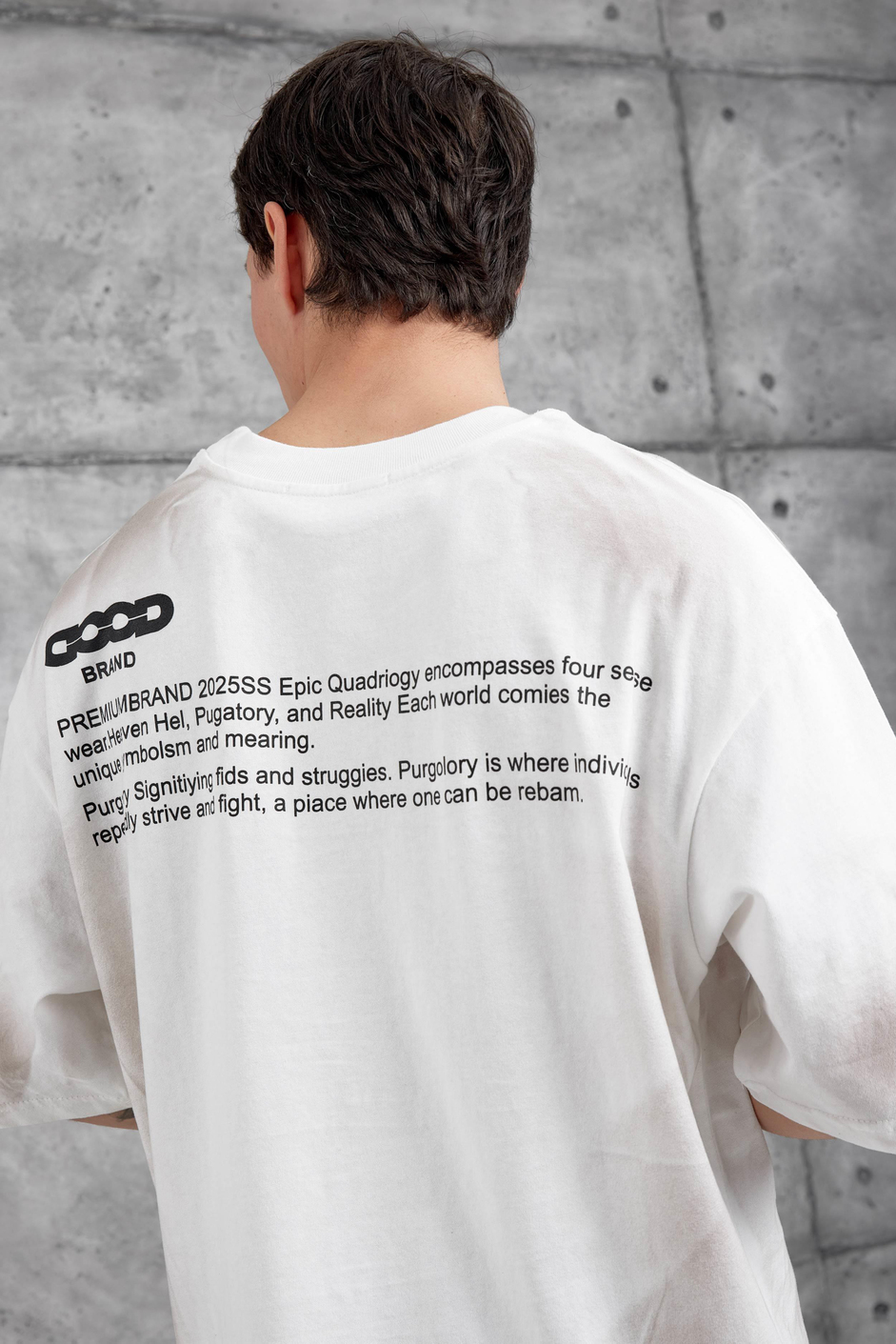 Beyaz Dood Yazılı Oversize Tshirt