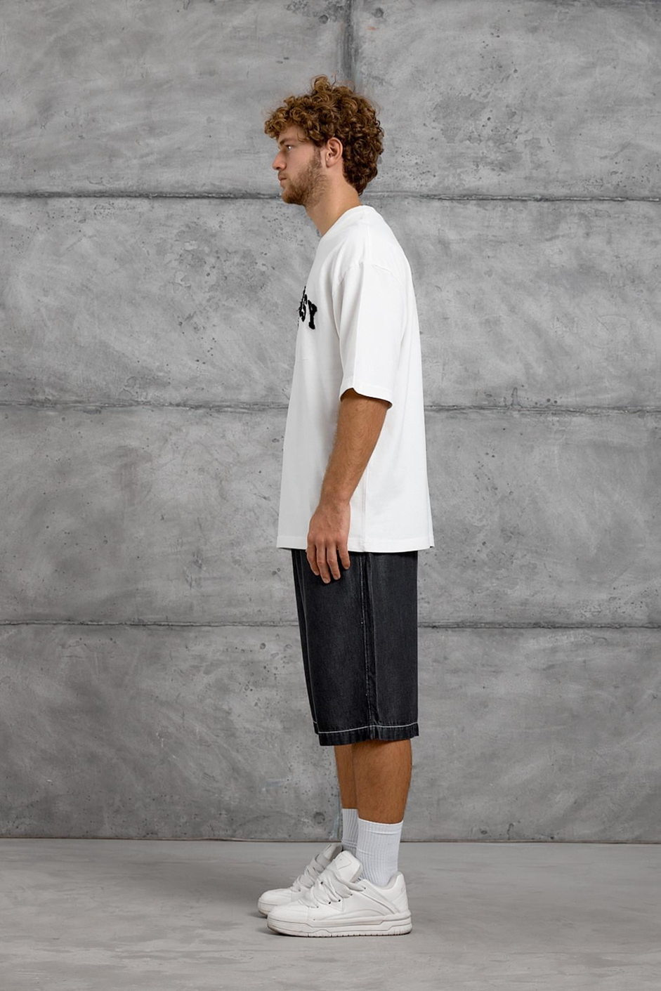Beyaz EASY BASKI OVERSIZE TSHIRT