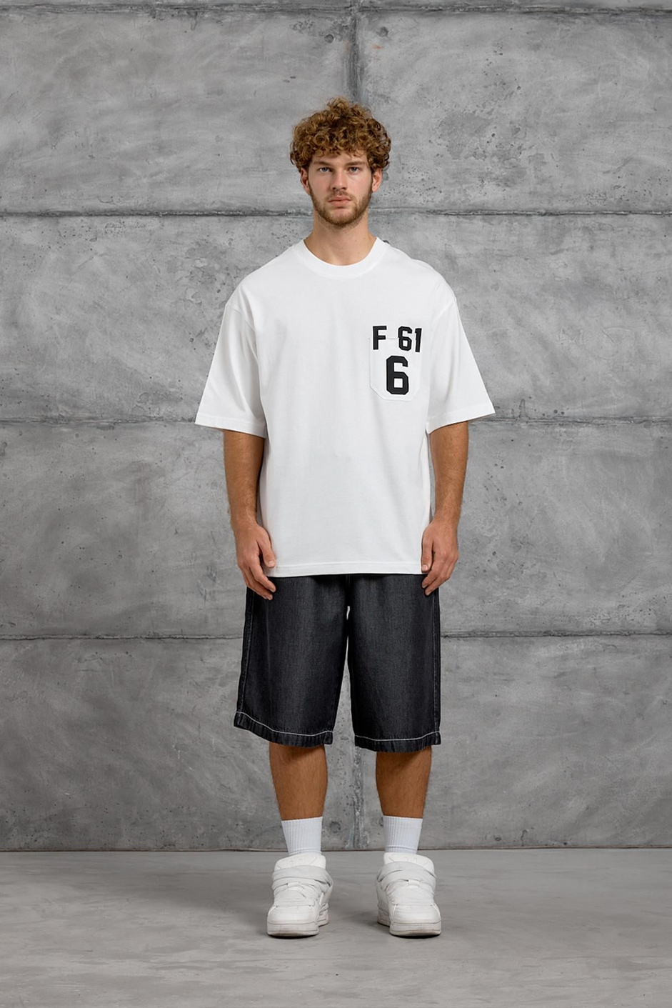 Beyaz F61 BASKI OVERSIZE TSHIRT