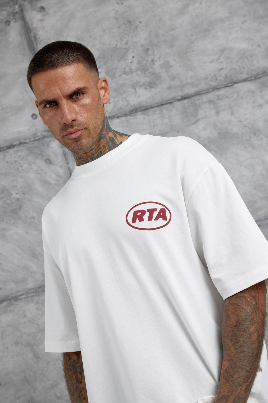 Beyaz First Your Mind Yazılı Oversize Tshirt