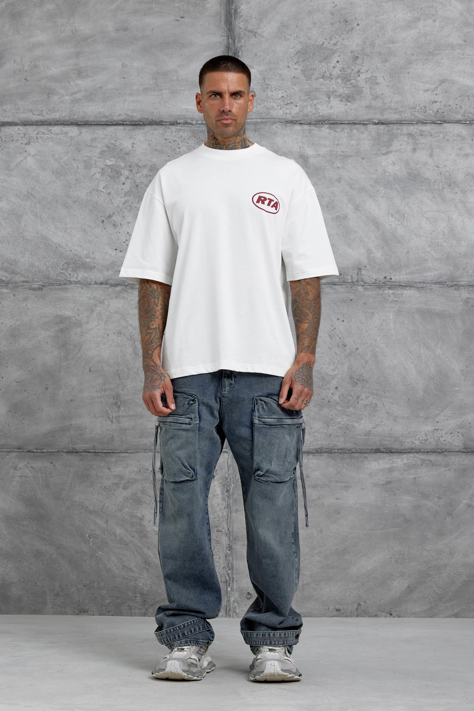 Beyaz First Your Mind Yazılı Oversize Tshirt