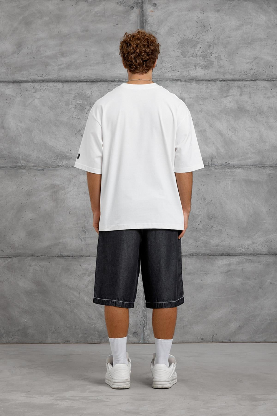 Beyaz GOODVISIUL BASKI OVERSIZE TSHIRT
