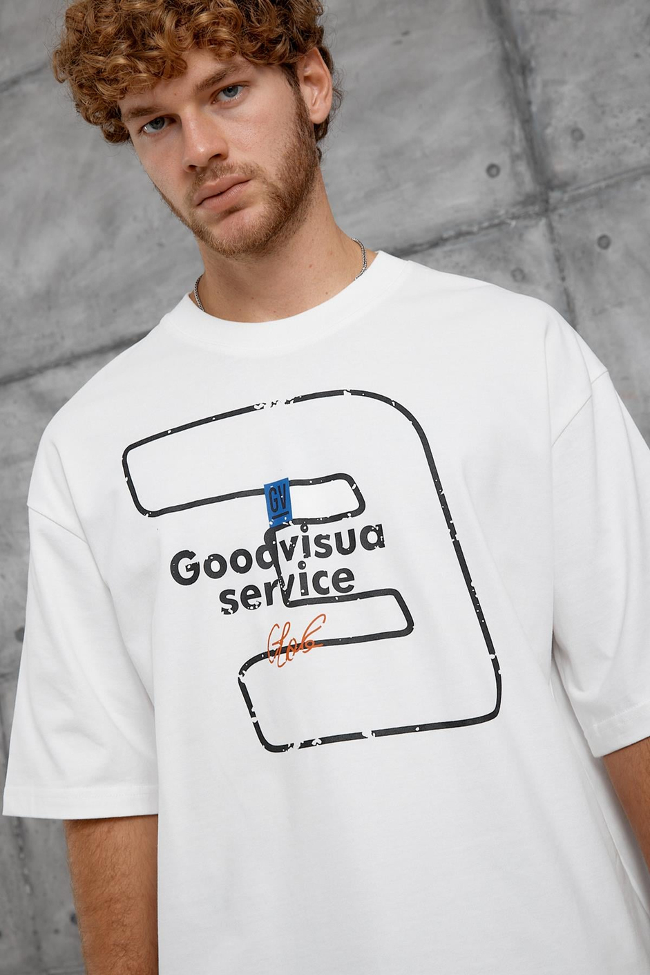 Beyaz GOODVISIUL BASKI OVERSIZE TSHIRT