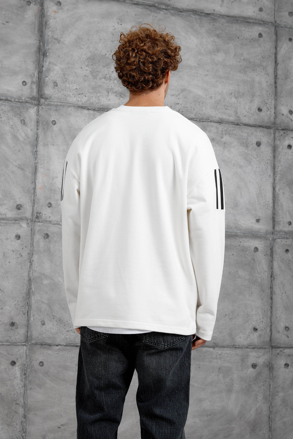 Beyaz GUARDMAN BASKILI OVERSİZE SWEATSHİRT