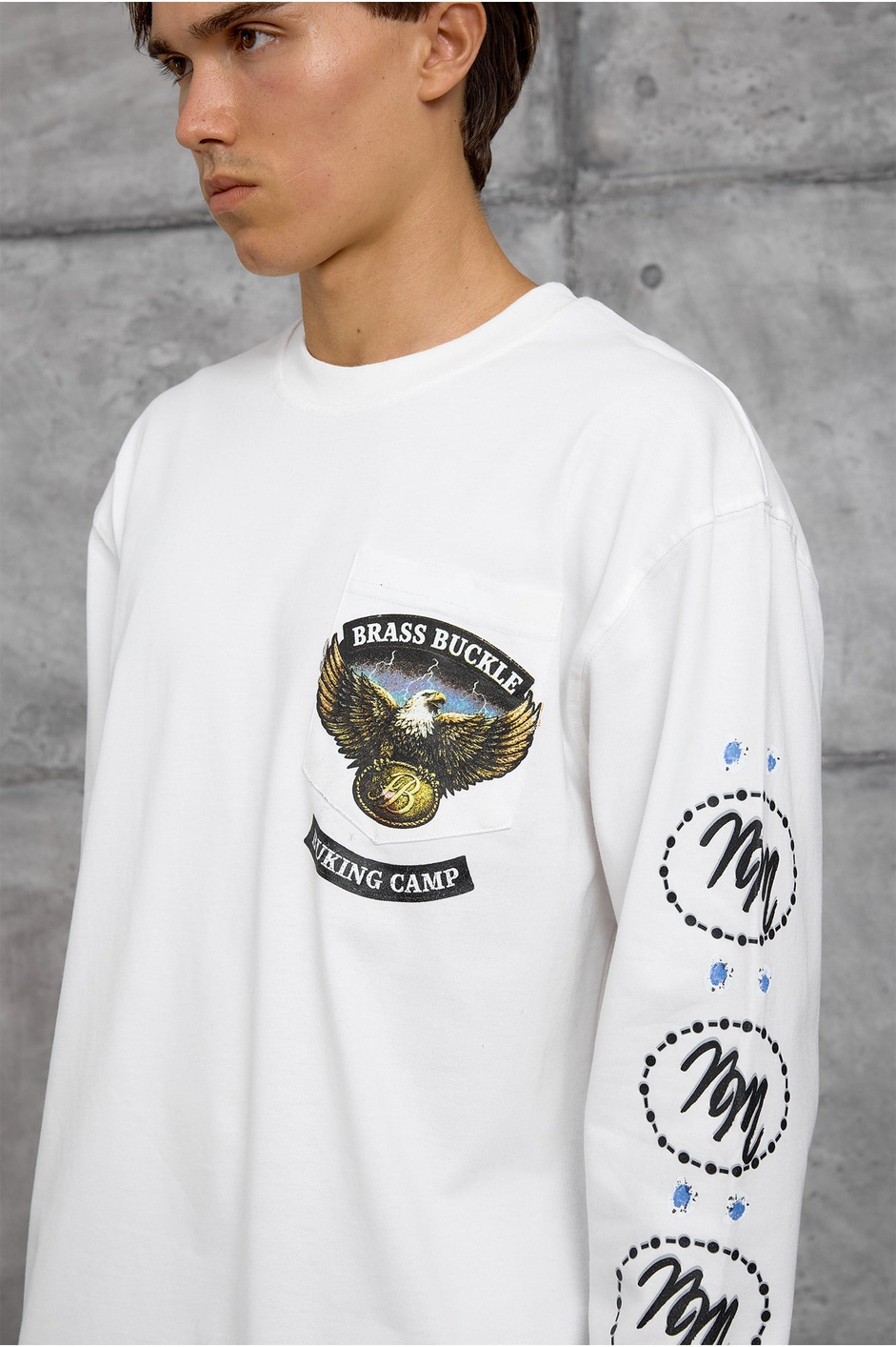 Beyaz KARTAL BASKI SWEATSHIRT