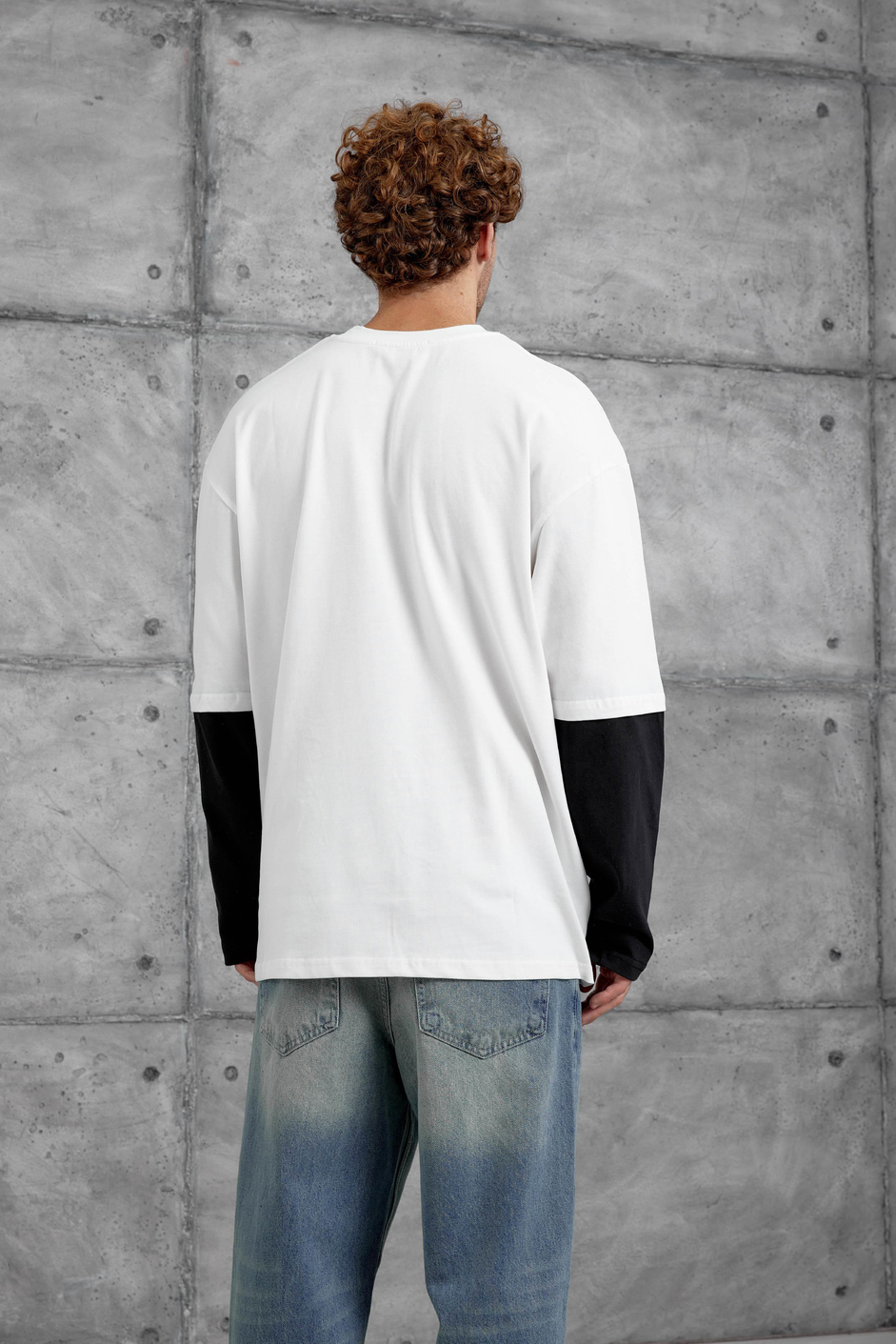 Beyaz LİFE ON THE STREET PARÇA KOLLU SWEATSHİRT