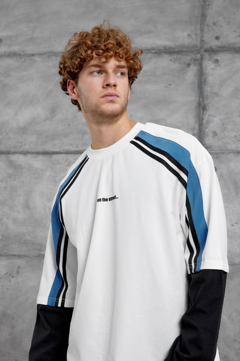 Beyaz LİFE ON THE STREET PARÇA KOLLU SWEATSHİRT