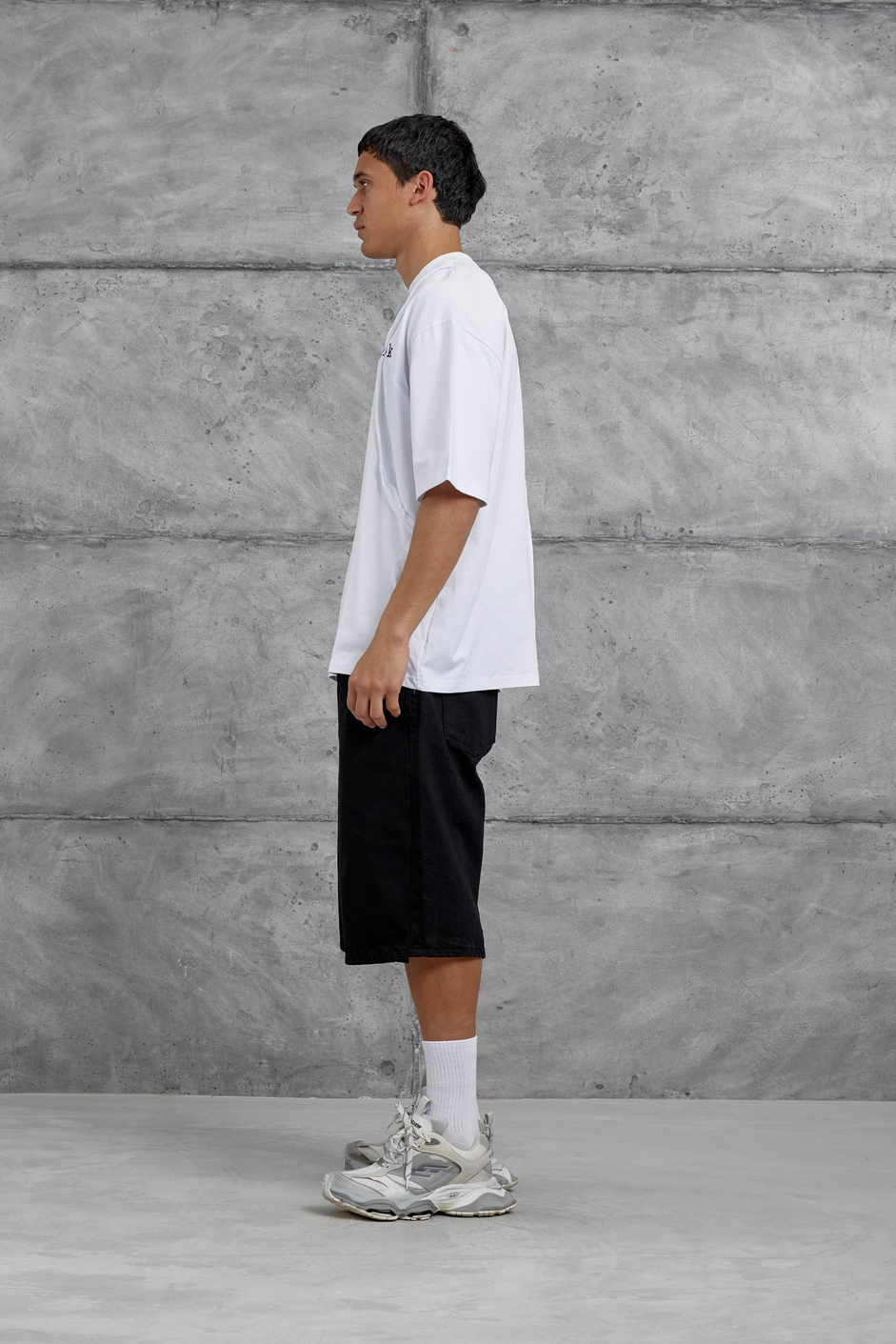 Beyaz Look Yazılı Parçalı Oversize Tshirt