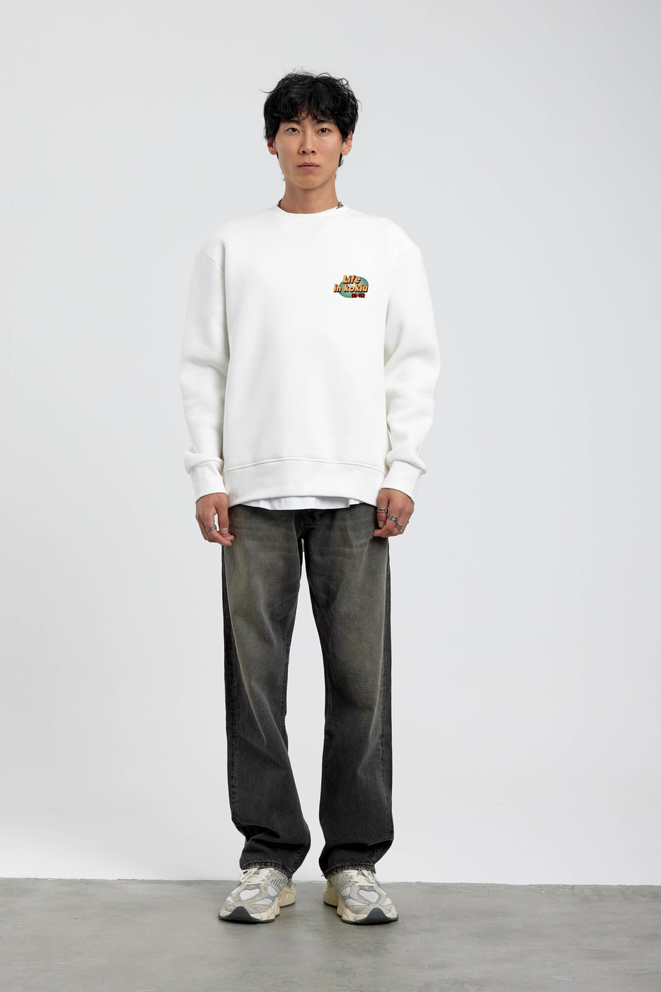 Beyaz Midupdate Baskılı Sweatshirt