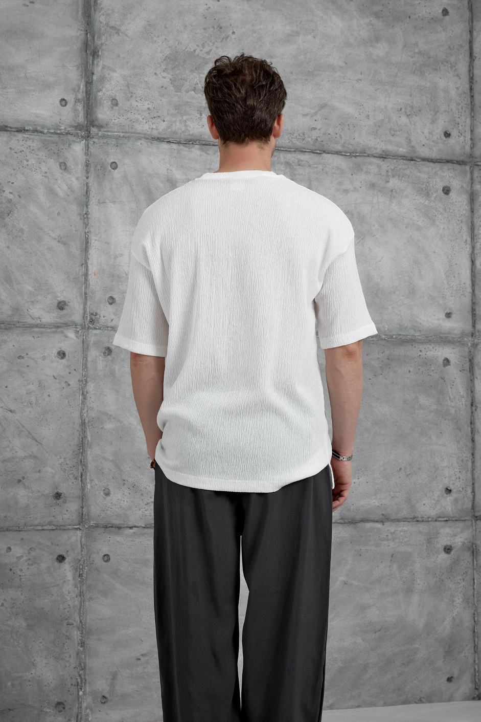 Beyaz Mrk Krinkıl Kumaş Tshirt