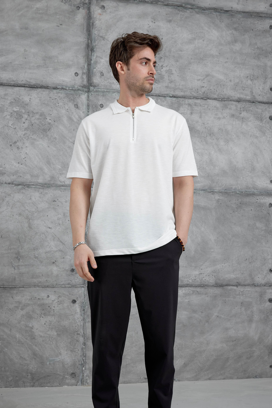 Beyaz Mrk Polo Yaka  Tshirt
