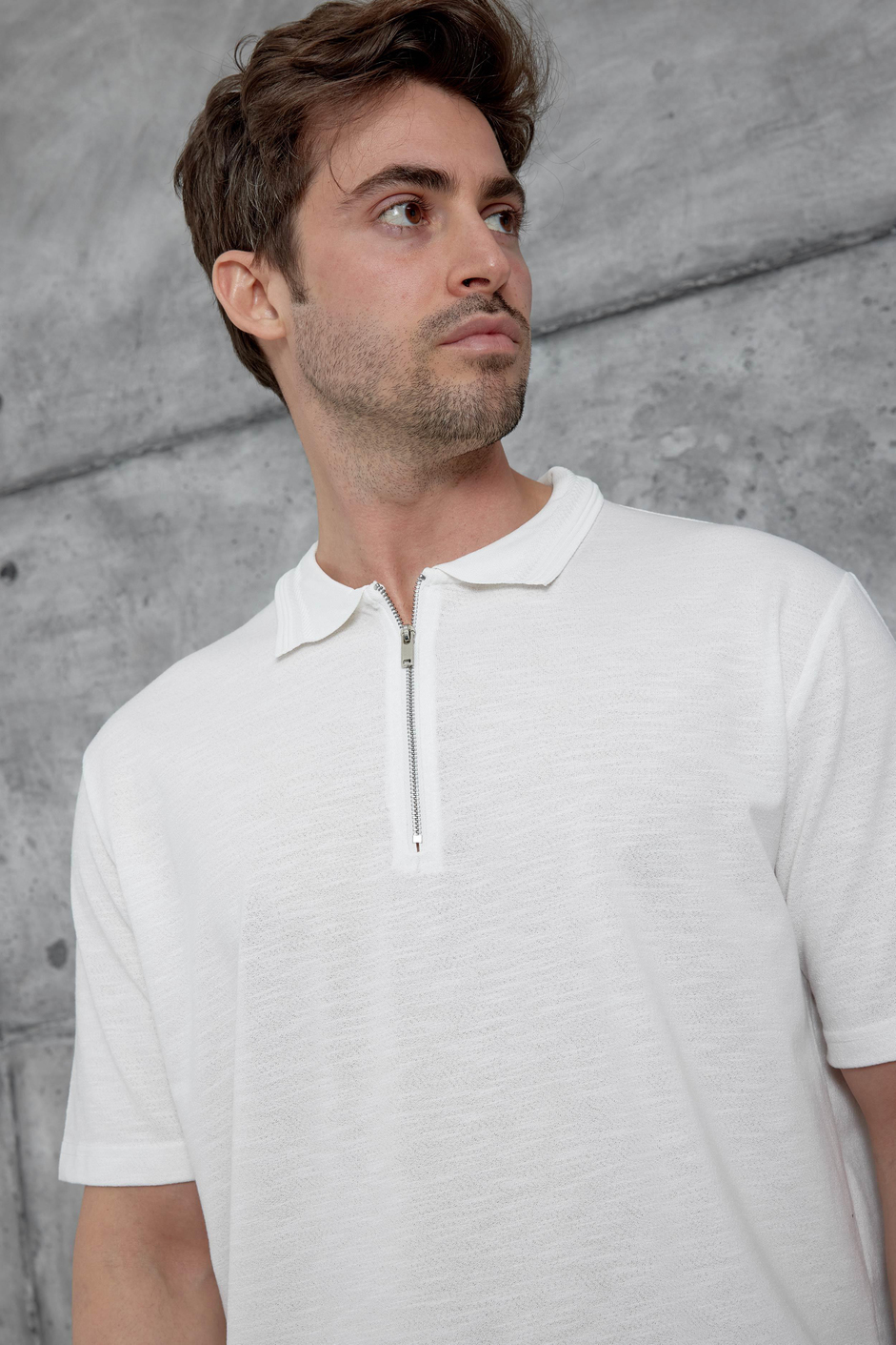 Beyaz Mrk Polo Yaka  Tshirt