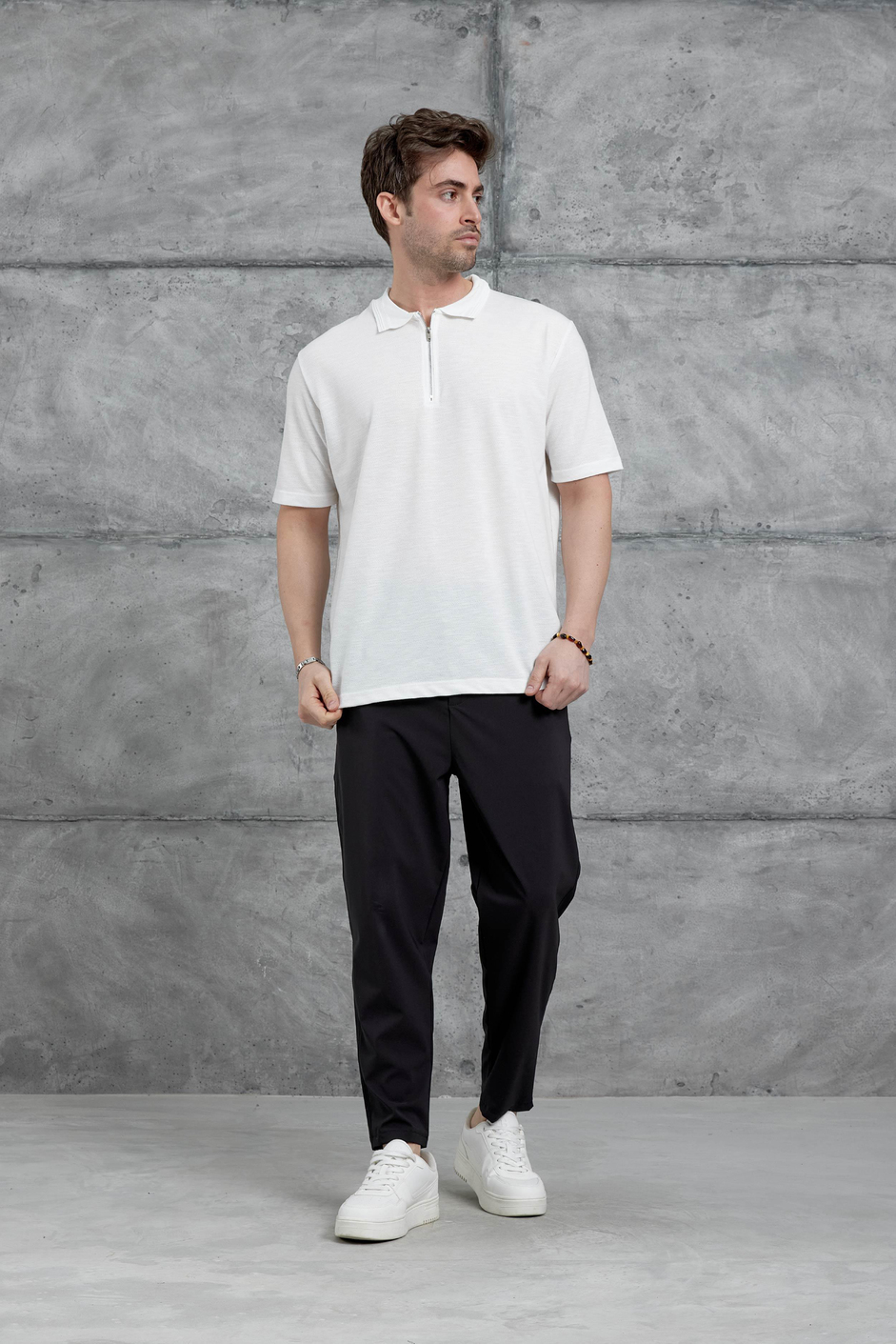 Beyaz Mrk Polo Yaka  Tshirt