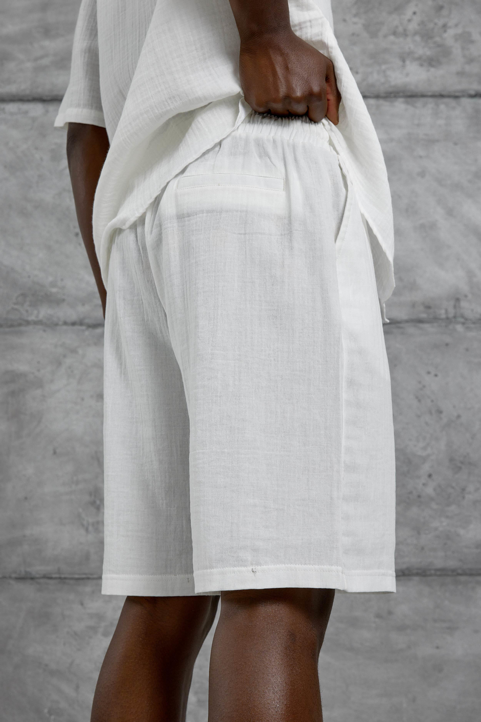 Beyaz Müslin Basic Şort