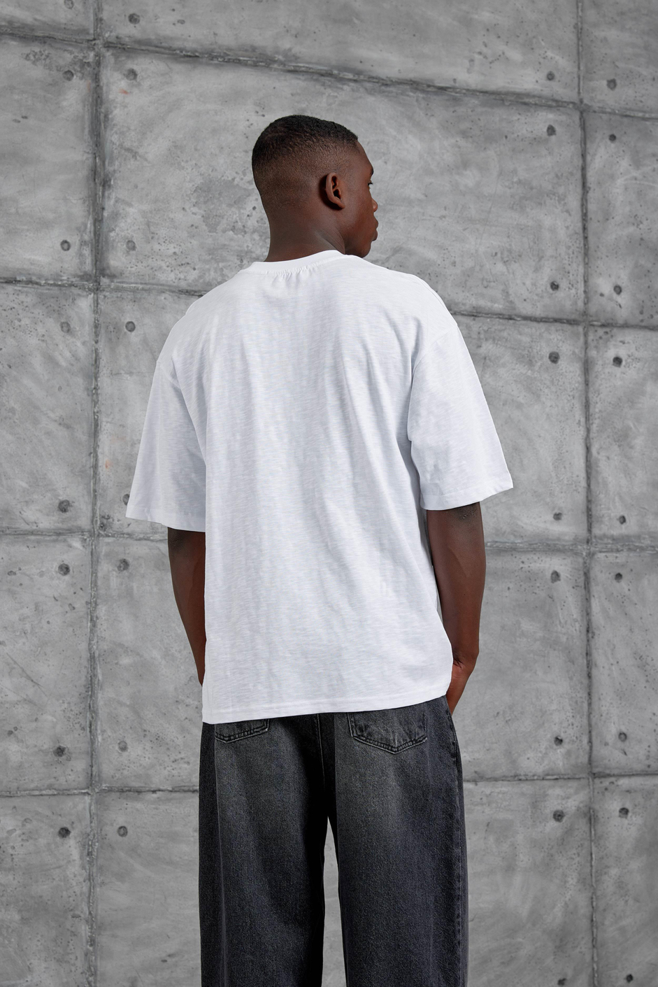 Beyaz Nine To Eleven Yazılı Oversize Tshirt