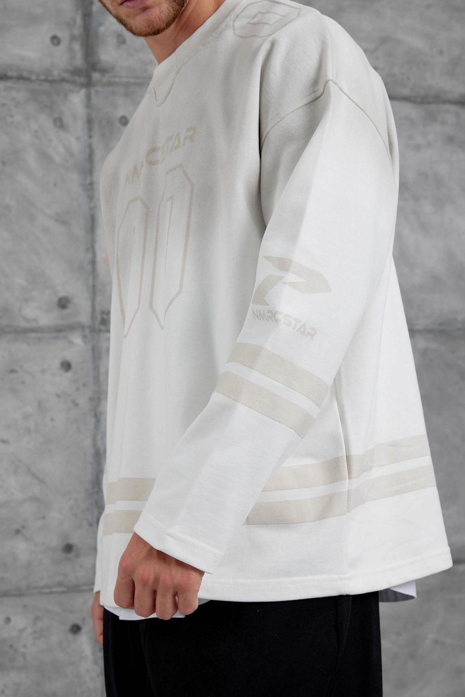 Beyaz Nmrc 00 Baskılı Oversize Sweatshirt