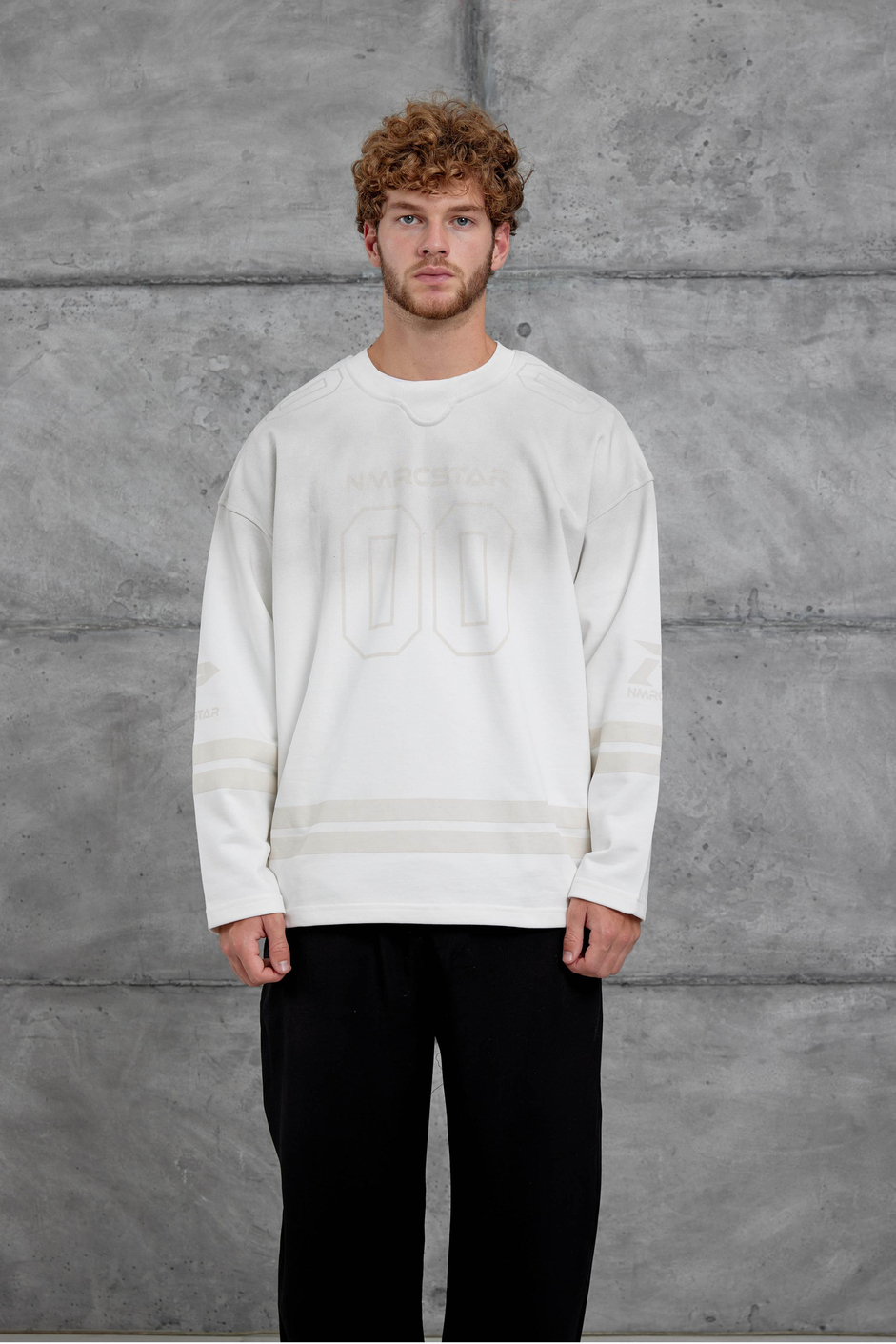 Beyaz Nmrc 00 Baskılı Oversize Sweatshirt