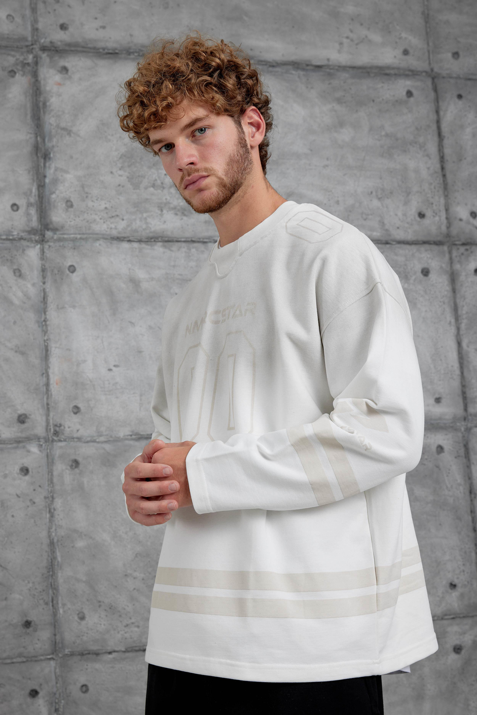 Beyaz Nmrc 00 Baskılı Oversize Sweatshirt