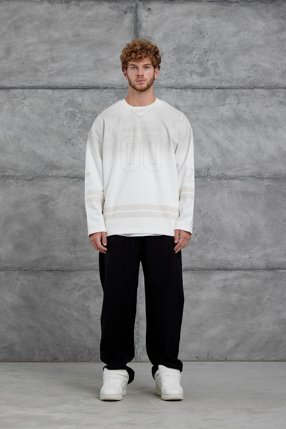 Beyaz Nmrc 00 Baskılı Oversize Sweatshirt