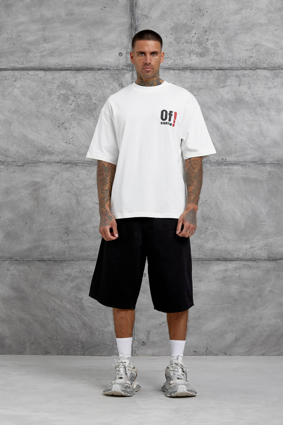 Beyaz Of Sanise Yazılı Oversize Tshirt