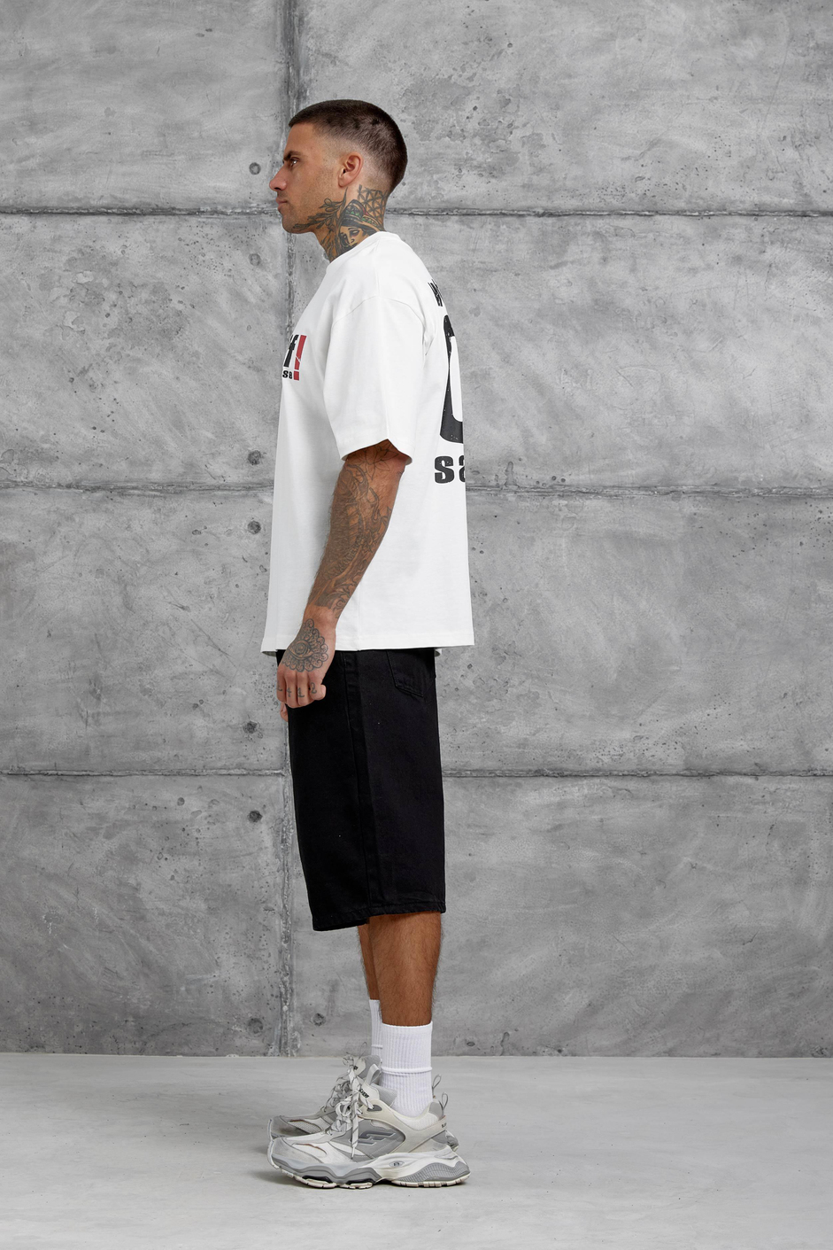 Beyaz Of Sanise Yazılı Oversize Tshirt