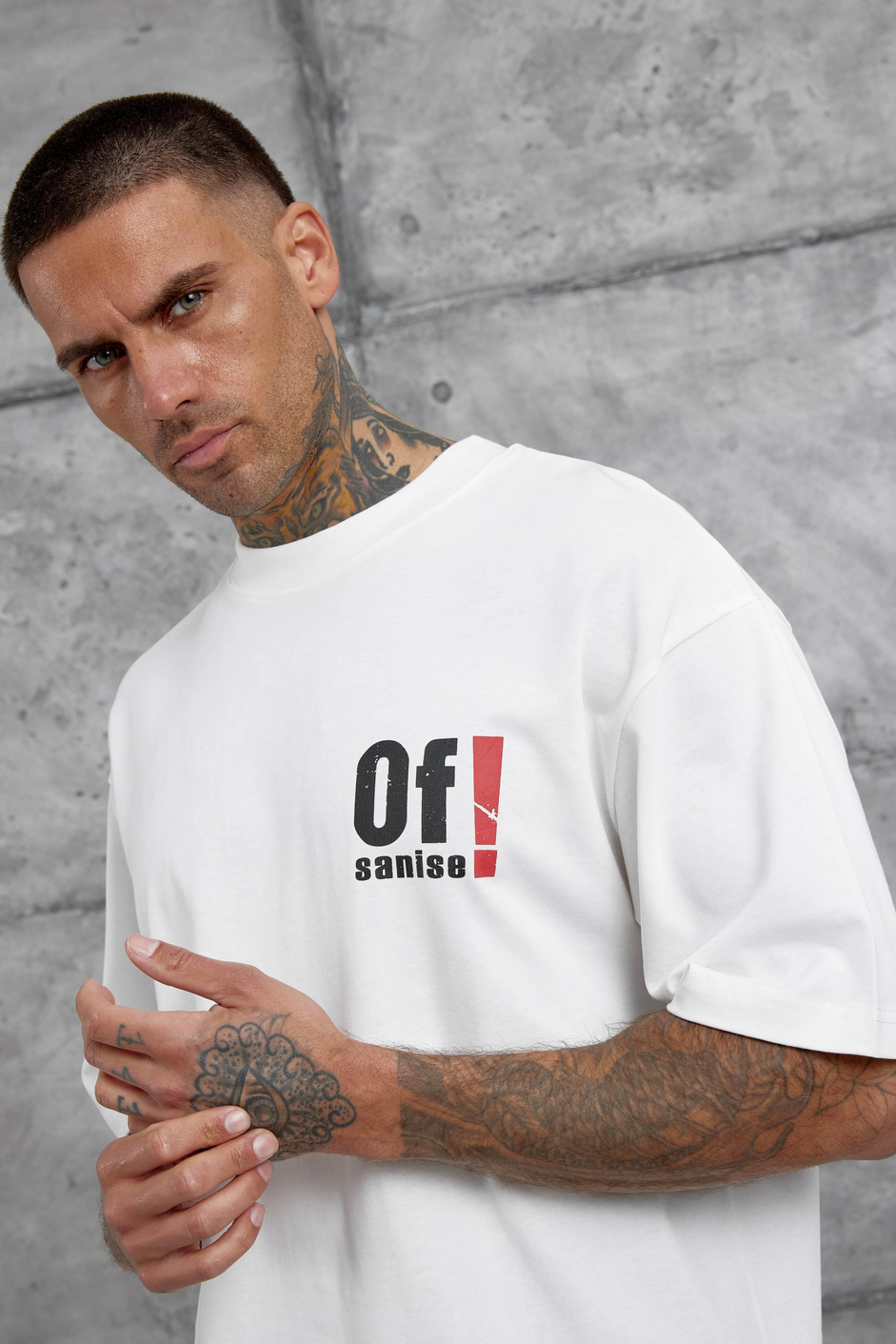 Beyaz Of Sanise Yazılı Oversize Tshirt