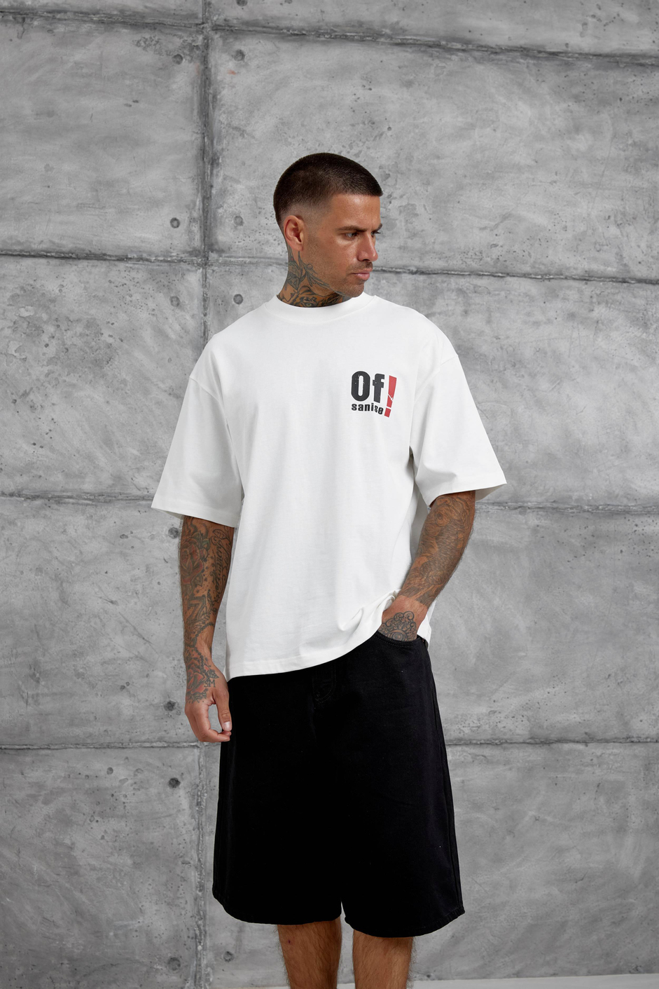 Beyaz Of Sanise Yazılı Oversize Tshirt