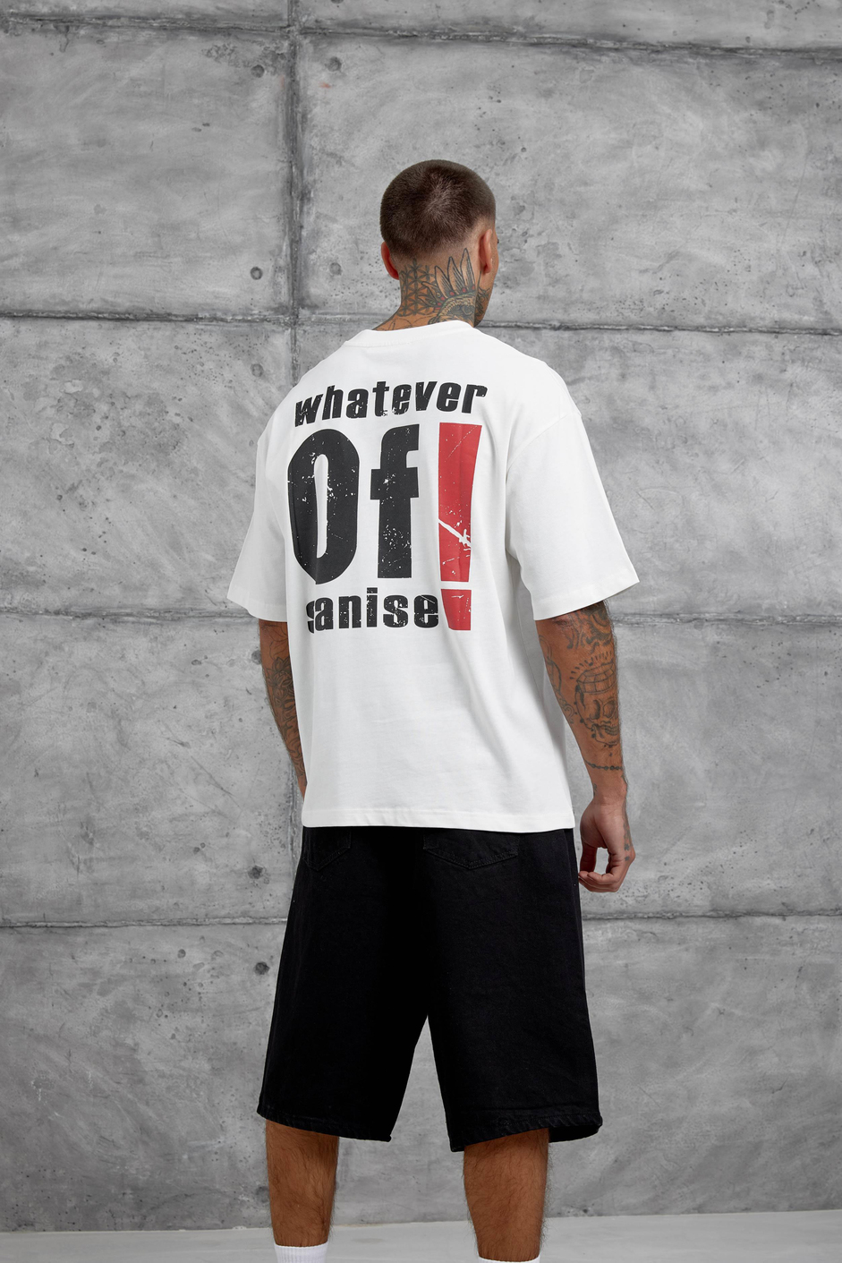Beyaz Of Sanise Yazılı Oversize Tshirt