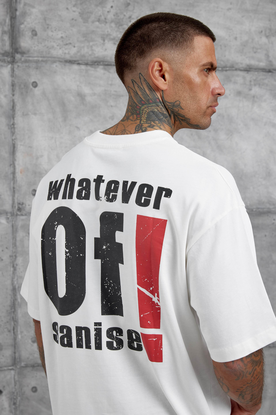 Beyaz Of Sanise Yazılı Oversize Tshirt