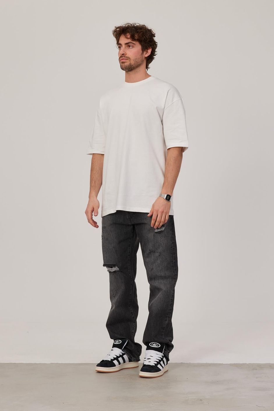 Beyaz Oversize Basic Tshirt
