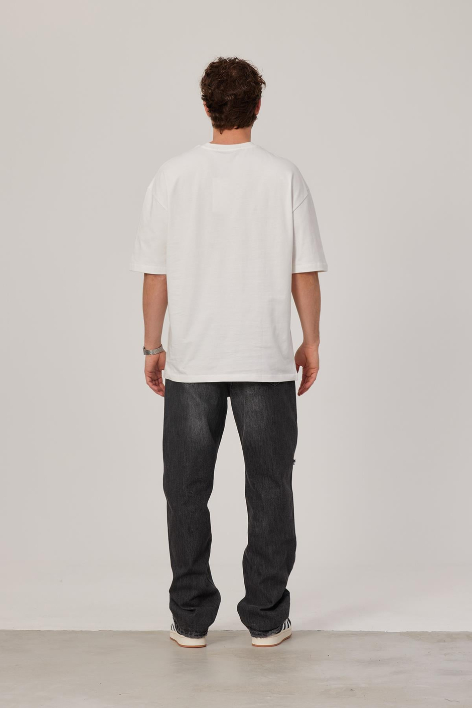Beyaz Oversize Basic Tshirt