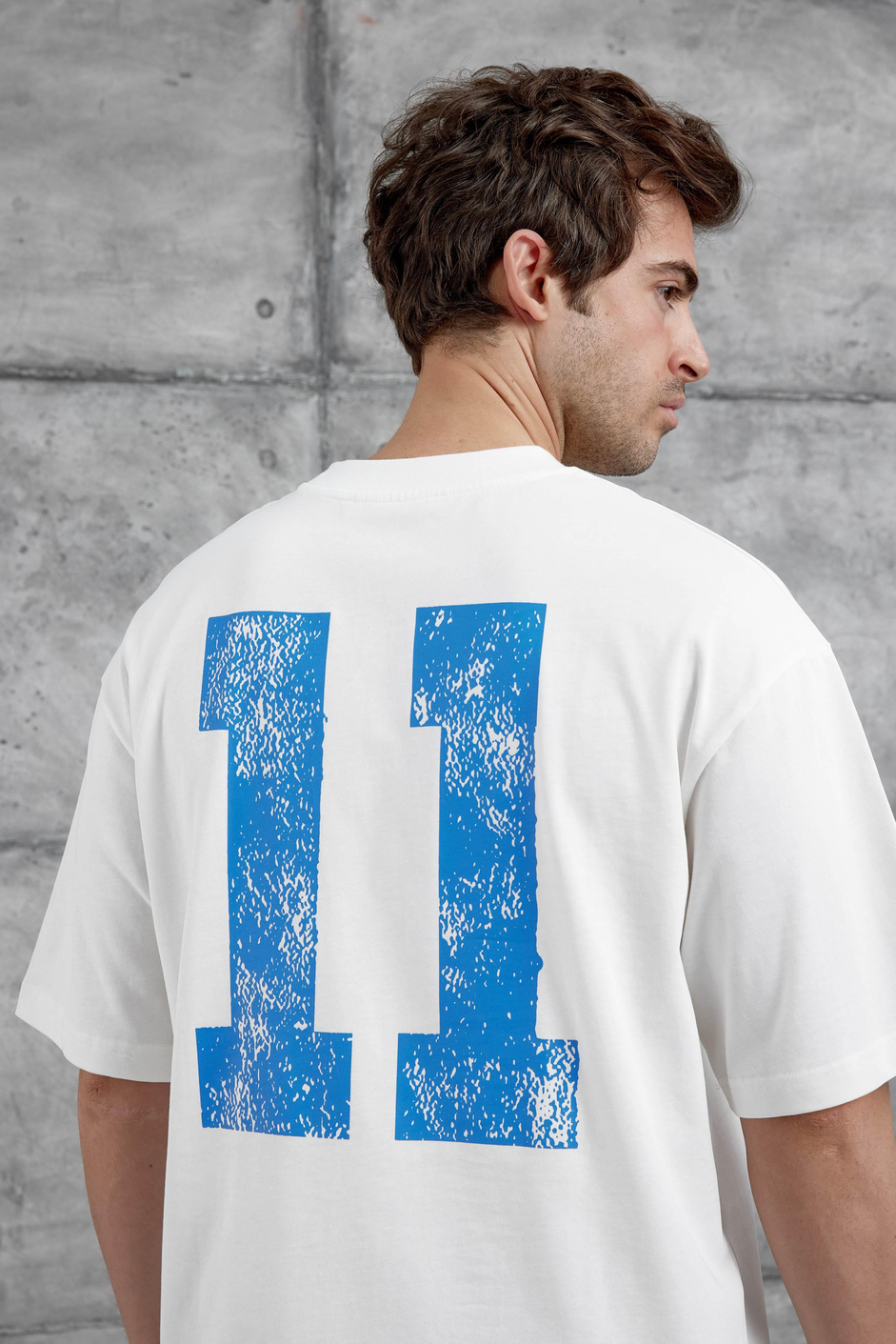 Beyaz Remendy Crew Yazılı Oversize Tshirt