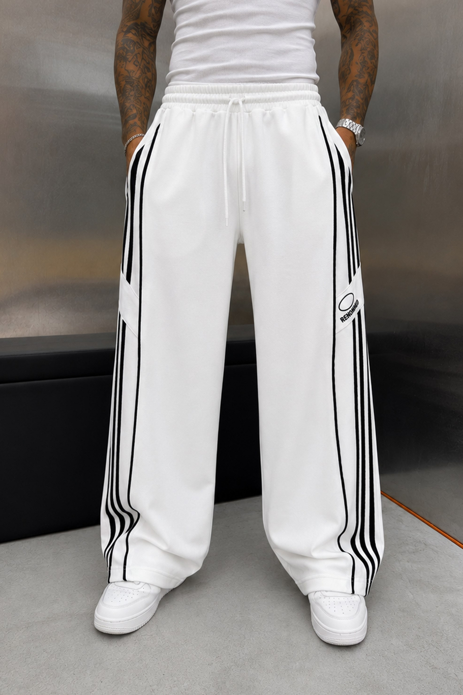 Beyaz RENOWNED BAGGY EŞOFMAN ALTI