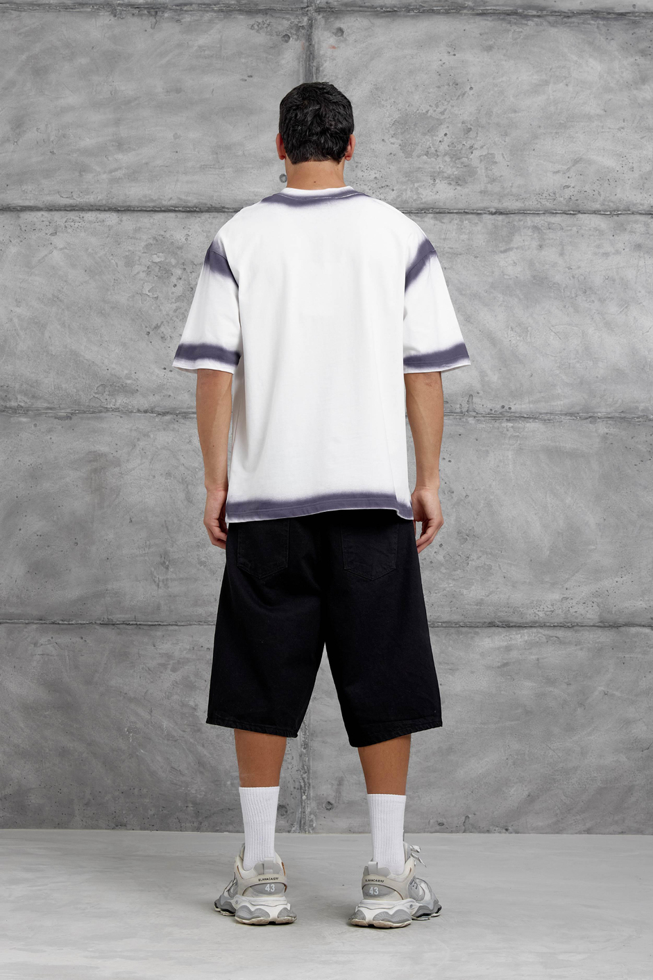 Beyaz Restart Baskılı Oversize Tshirt