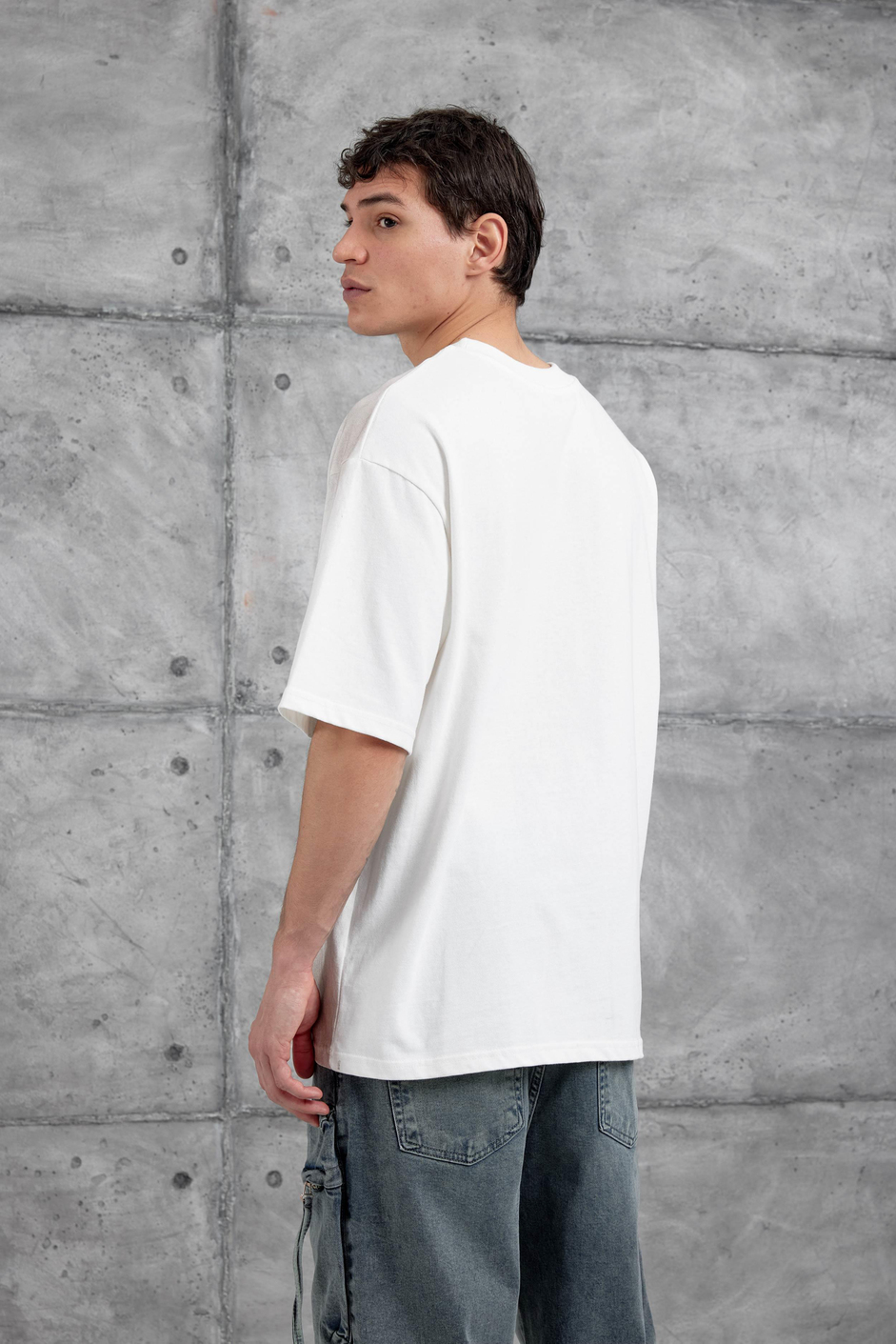 Beyaz Super Yazılı Oversize Tshirt