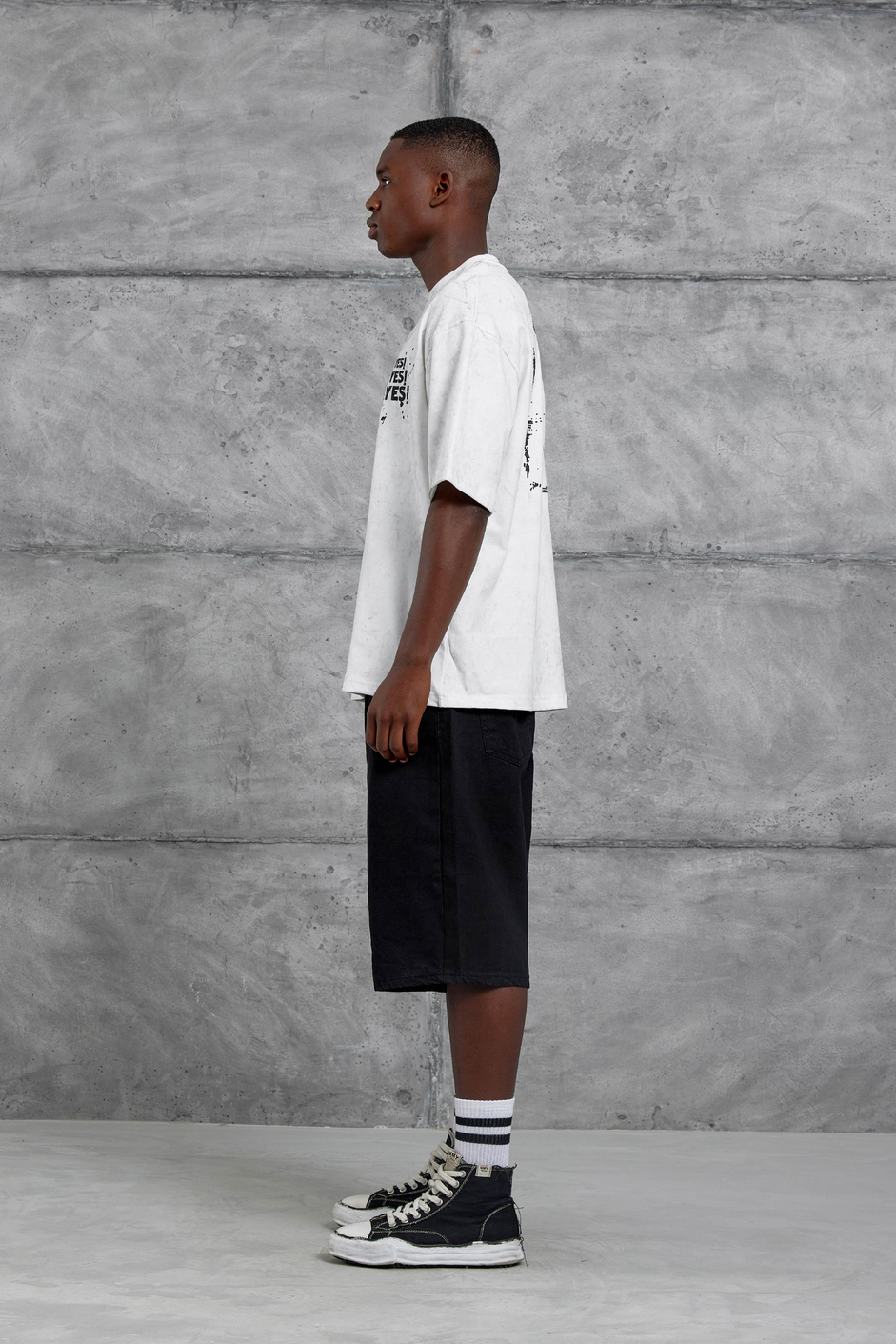 Beyaz Yes Yazılı Oversize Tshirt