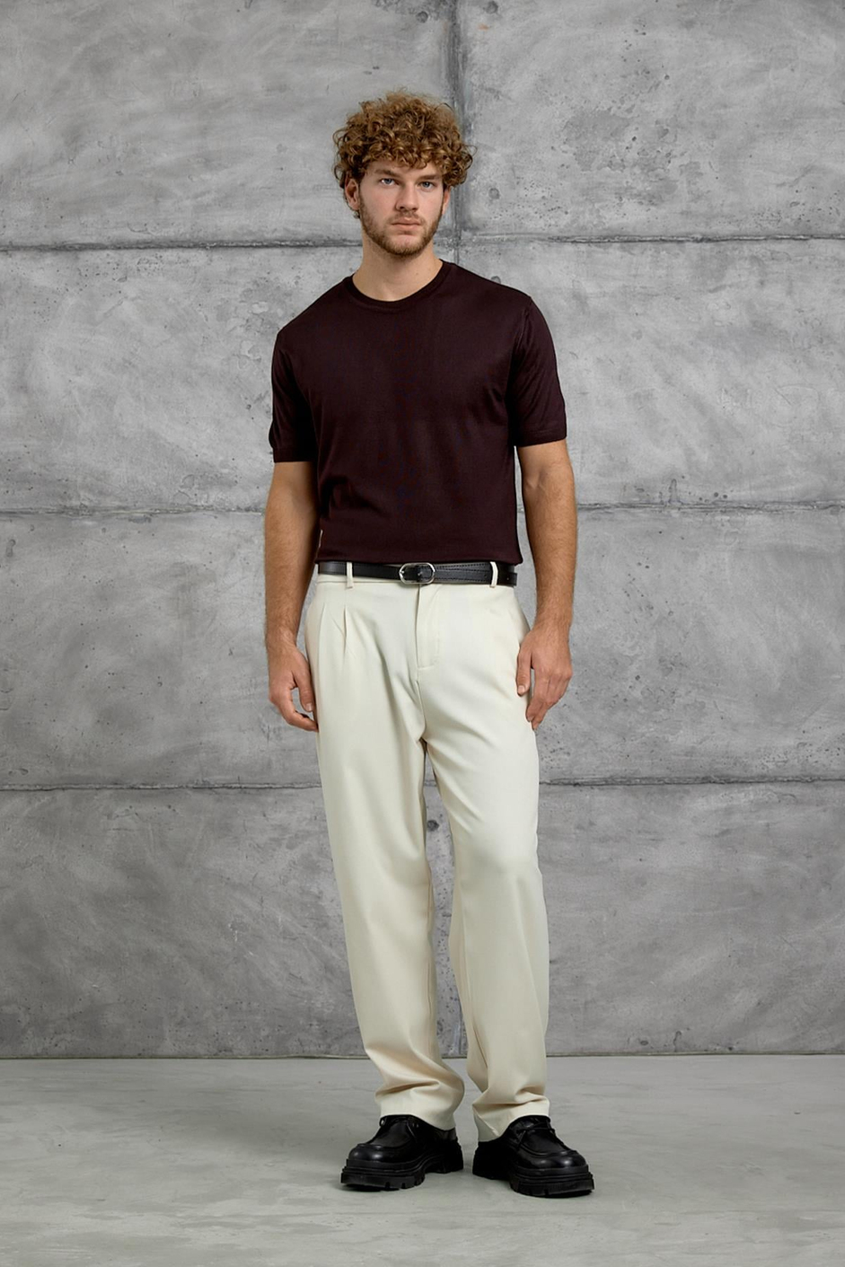 Bordo DP BİSİKLET YAKA TSHİRT