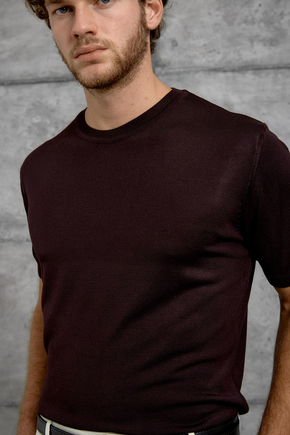 Bordo DP BİSİKLET YAKA TSHİRT