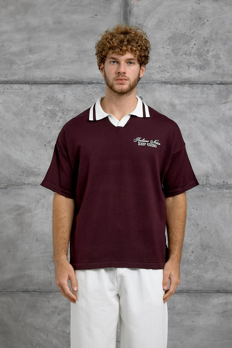 Bordo DP RISING BASKI TRİKO TSHIRT