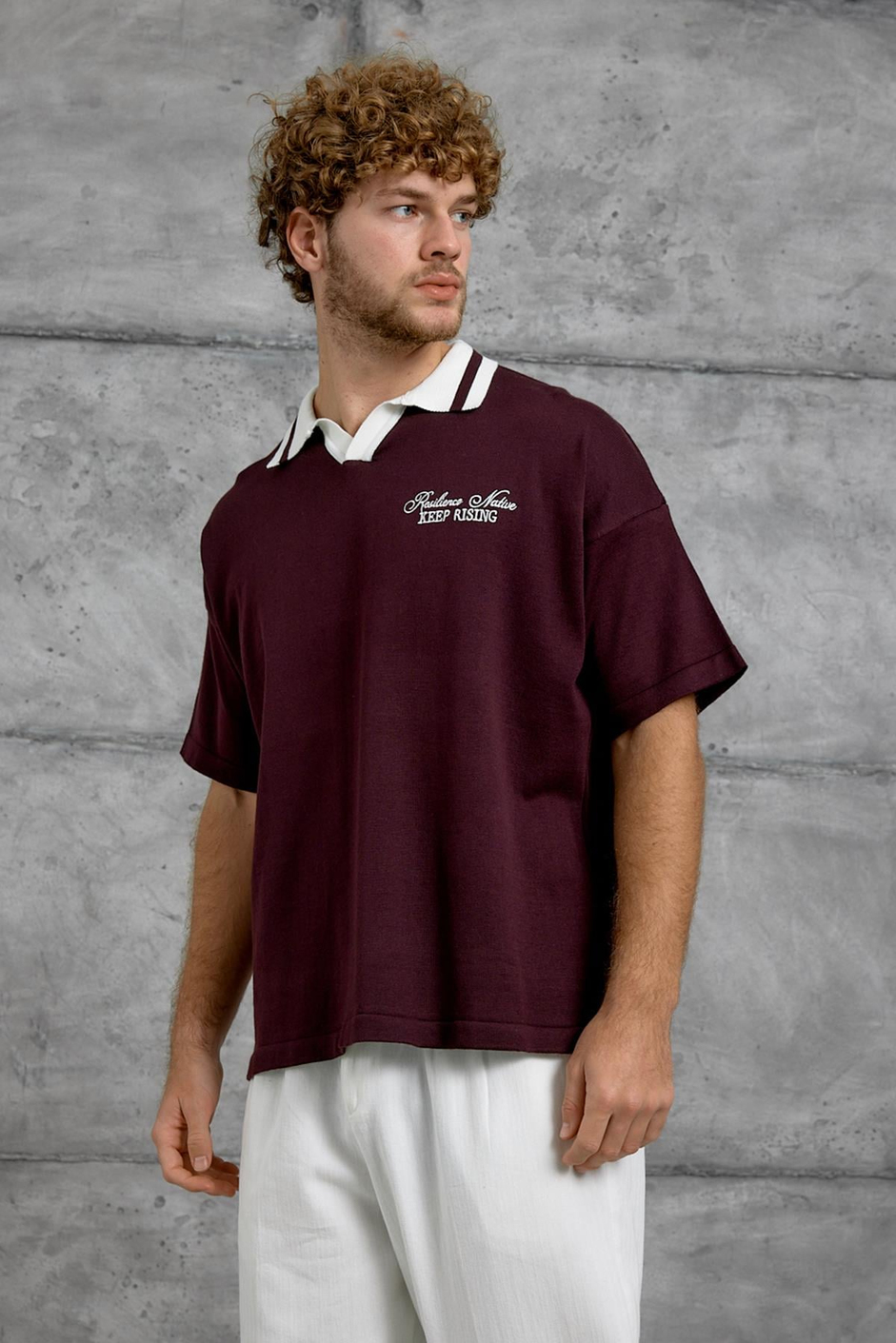 Bordo DP RISING BASKI TRİKO TSHIRT